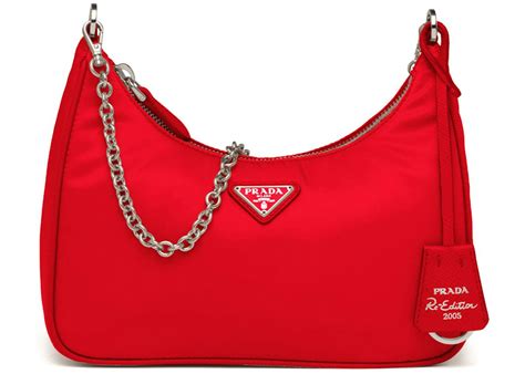 prada purse leather black red|Prada nylon shoulder bag price.